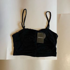 Black Crop Tank Top